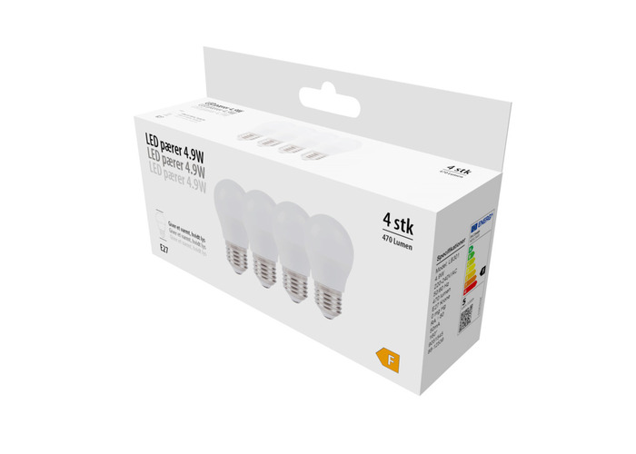 LED-pære krone 4,9 W E27 4-pk.